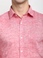 Jainish Red Men's Solid Cotton Formal Shirt ( SF 782Red ) - Distacart