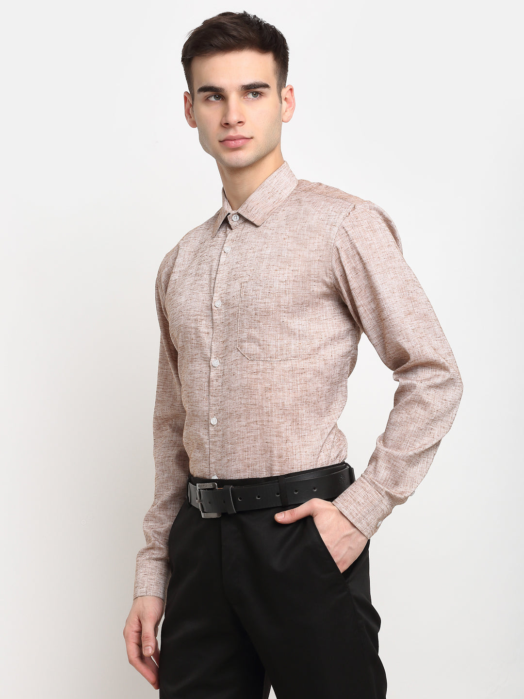 Jainish Rust Men's Solid Cotton Formal Shirt ( SF 782Rust ) - Distacart