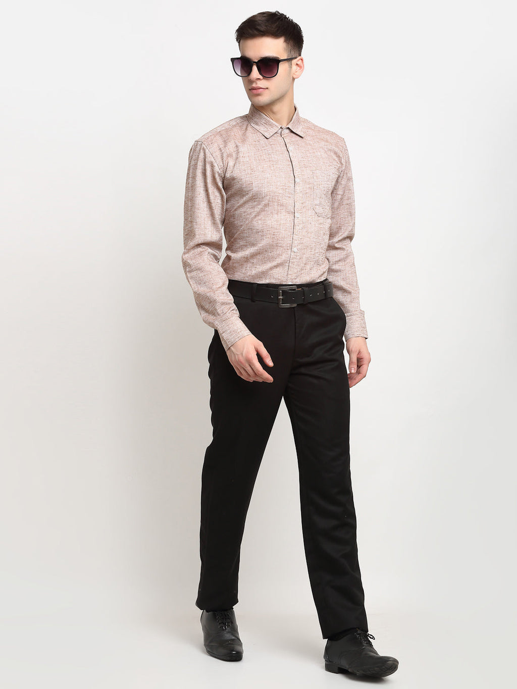 Jainish Rust Men's Solid Cotton Formal Shirt ( SF 782Rust ) - Distacart