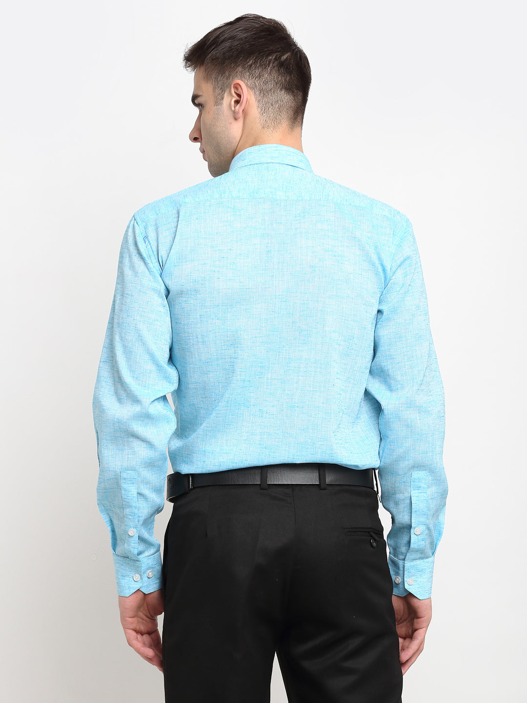 Jainish Blue Men's Solid Cotton Formal Shirt ( SF 782Sky ) - Distacart