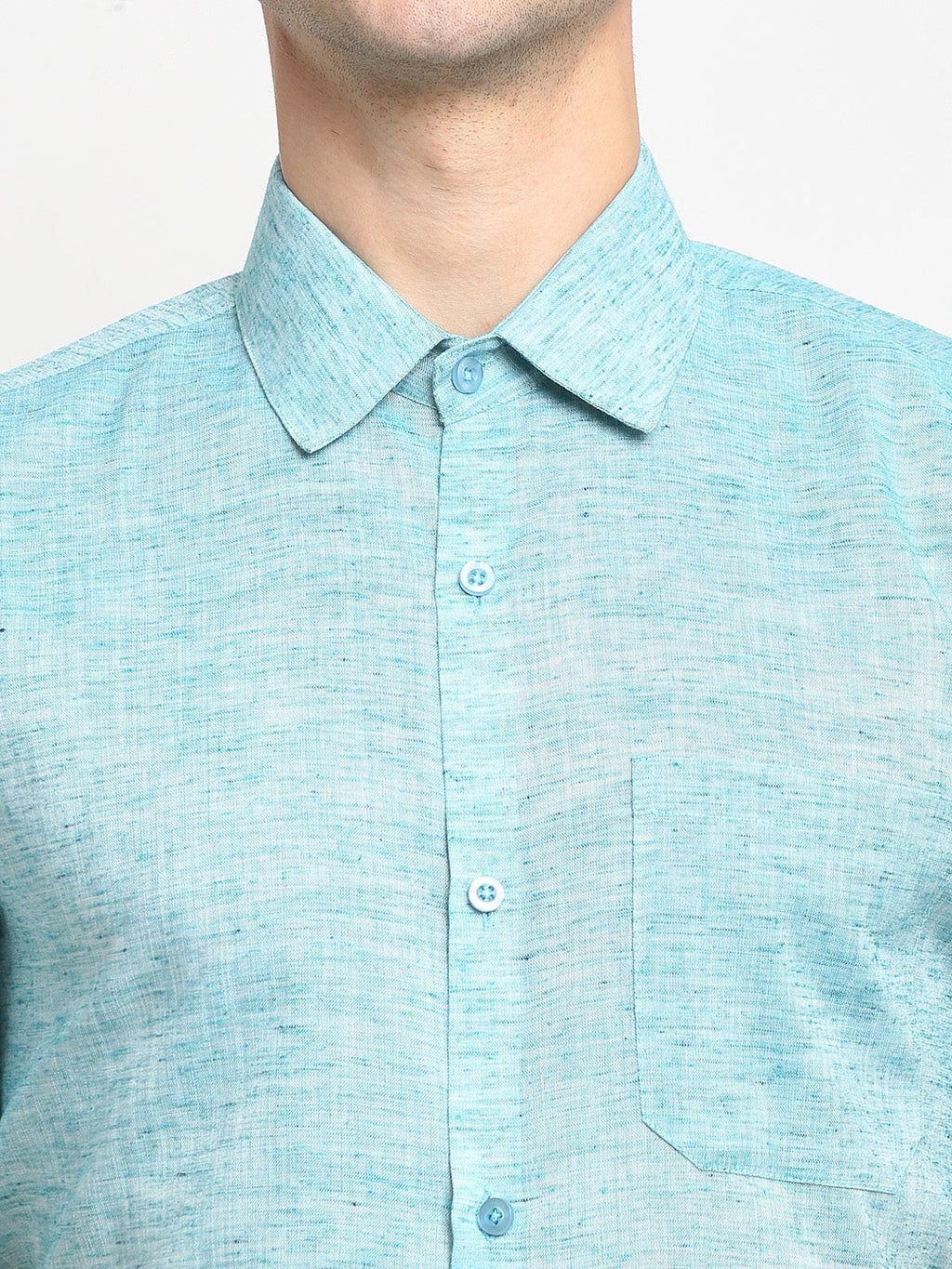 Jainish Green Men's Solid Cotton Half Sleeves Formal Shirt ( SF 783Green ) - Distacart