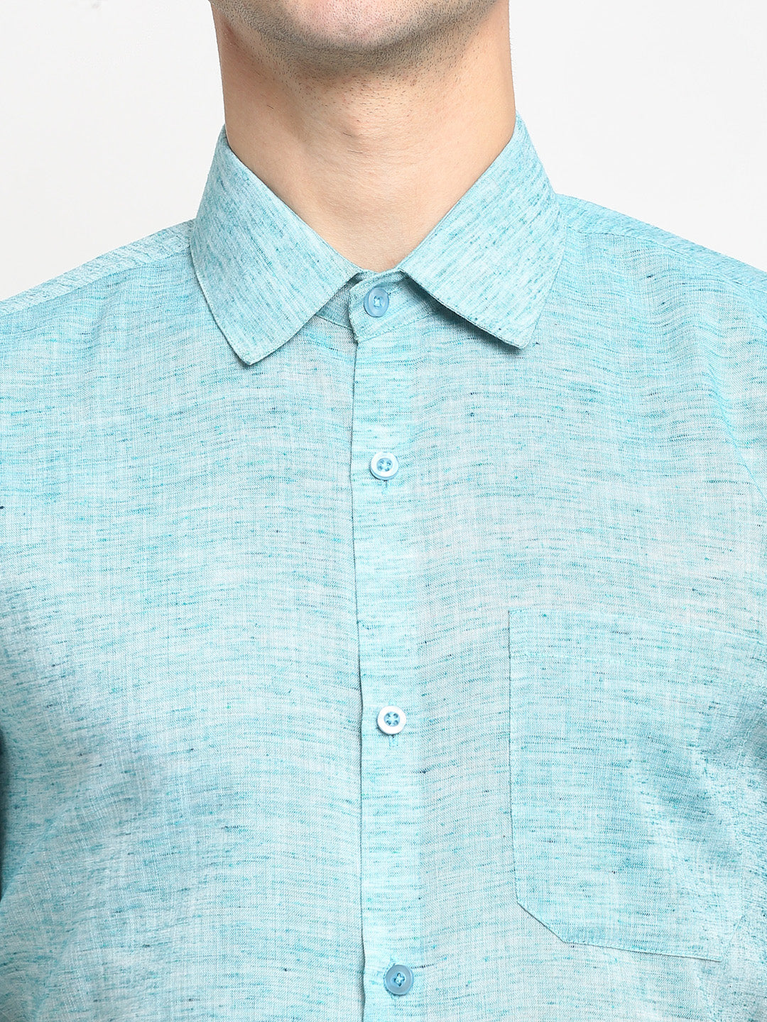 Jainish Green Men's Solid Cotton Half Sleeves Formal Shirt ( SF 783Green ) - Distacart