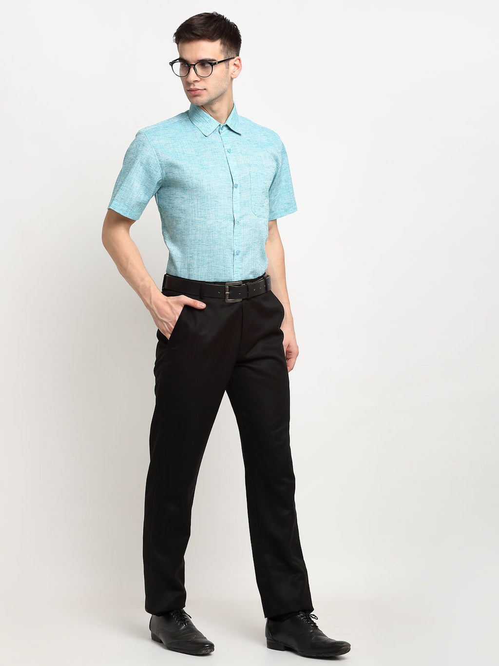 Jainish Green Men's Solid Cotton Half Sleeves Formal Shirt ( SF 783Green ) - Distacart