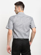 Jainish Grey Men's Solid Cotton Half Sleeves Formal Shirt ( SF 783Grey ) - Distacart