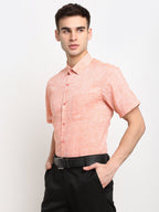 Jainish Orange Men's Solid Cotton Half Sleeves Formal Shirt ( SF 783Orange ) - Distacart