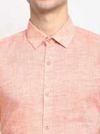 Jainish Orange Men's Solid Cotton Half Sleeves Formal Shirt ( SF 783Orange ) - Distacart