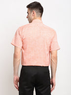 Jainish Orange Men's Solid Cotton Half Sleeves Formal Shirt ( SF 783Orange ) - Distacart