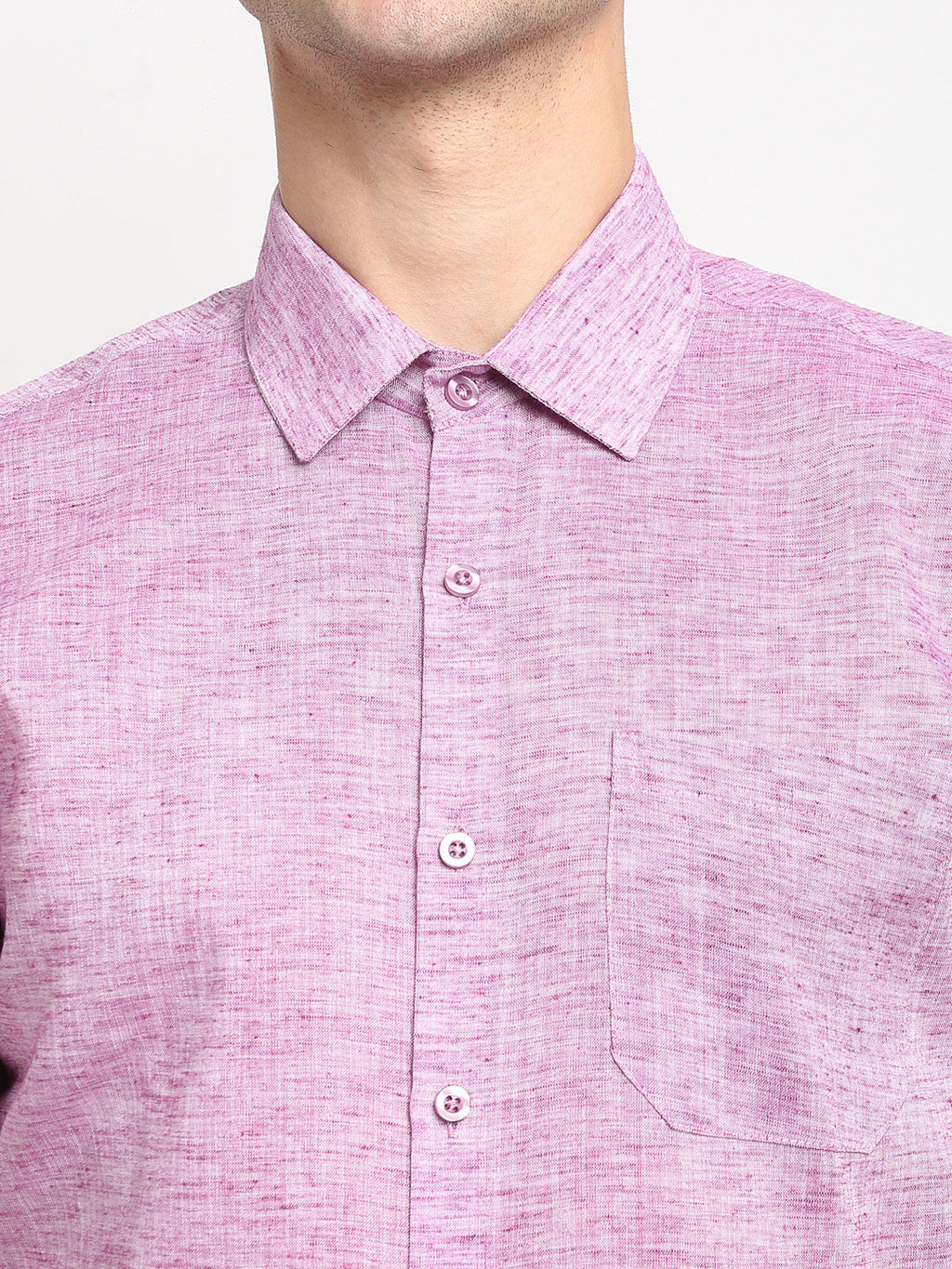 Jainish Purple Men's Solid Cotton Half Sleeves Formal Shirt ( SF 783Purple ) - Distacart