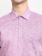 Jainish Purple Men's Solid Cotton Half Sleeves Formal Shirt ( SF 783Purple ) - Distacart