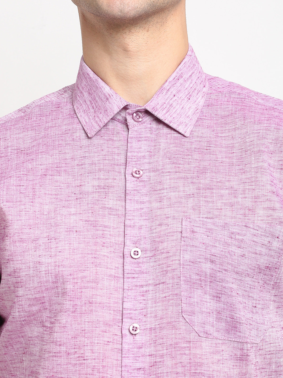 Jainish Purple Men's Solid Cotton Half Sleeves Formal Shirt ( SF 783Purple ) - Distacart