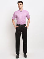Jainish Purple Men's Solid Cotton Half Sleeves Formal Shirt ( SF 783Purple ) - Distacart