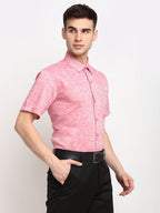 Jainish Red Men's Solid Cotton Half Sleeves Formal Shirt ( SF 783Red ) - Distacart