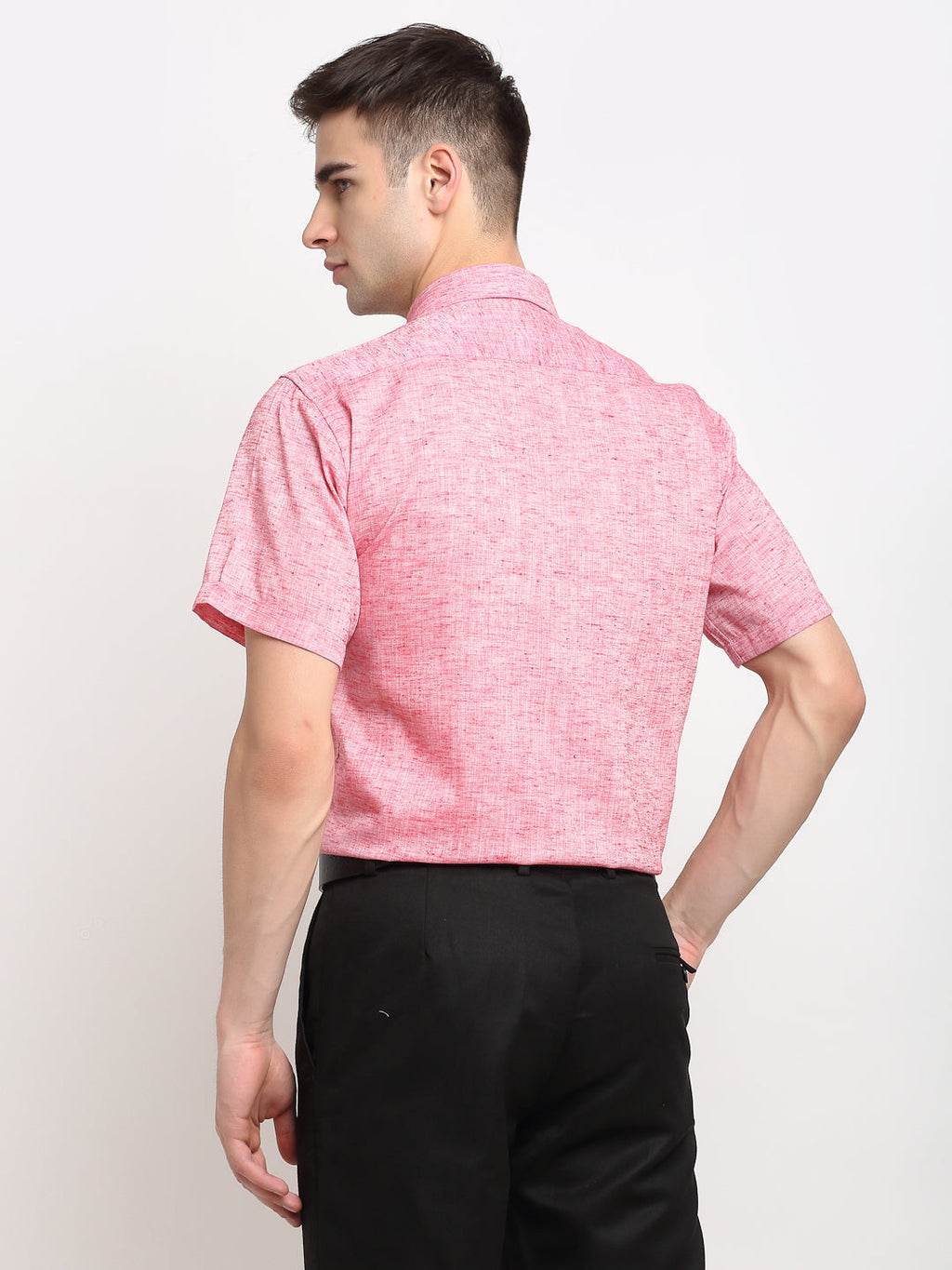 Jainish Red Men's Solid Cotton Half Sleeves Formal Shirt ( SF 783Red ) - Distacart