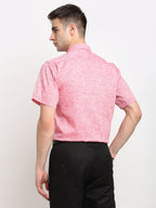 Jainish Red Men's Solid Cotton Half Sleeves Formal Shirt ( SF 783Red ) - Distacart