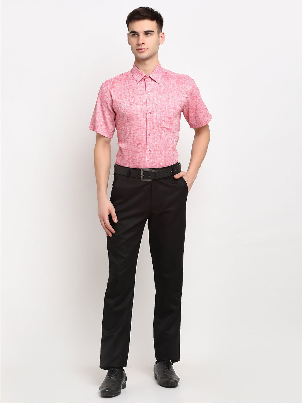 Jainish Red Men's Solid Cotton Half Sleeves Formal Shirt ( SF 783Red ) - Distacart