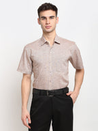 Jainish Rust Men's Solid Cotton Half Sleeves Formal Shirt ( SF 783Rust ) - Distacart