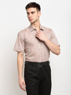 Jainish Rust Men's Solid Cotton Half Sleeves Formal Shirt ( SF 783Rust ) - Distacart