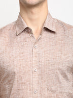 Jainish Rust Men's Solid Cotton Half Sleeves Formal Shirt ( SF 783Rust ) - Distacart