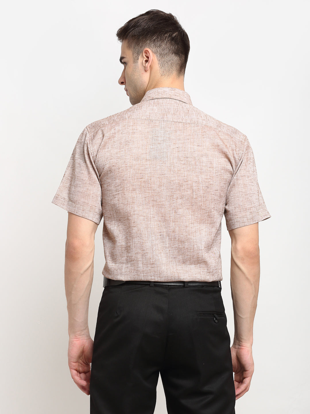Jainish Rust Men's Solid Cotton Half Sleeves Formal Shirt ( SF 783Rust ) - Distacart