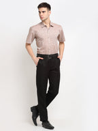 Jainish Rust Men's Solid Cotton Half Sleeves Formal Shirt ( SF 783Rust ) - Distacart