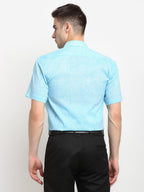 Jainish Blue Men's Solid Cotton Half Sleeves Formal Shirt ( SF 783Sky ) - Distacart