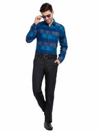 Jainish Blue Men's Checked Cotton Formal Shirt ( SF 787Blue ) - Distacart