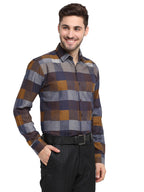 Jainish Multicolor Men's Checked Cotton Formal Shirt ( SF 787Multi ) - Distacart