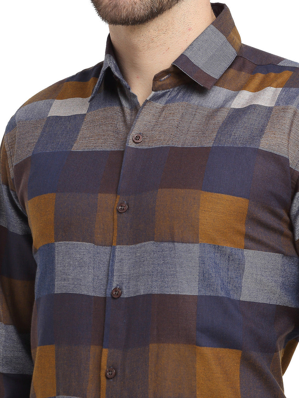 Jainish Multicolor Men's Checked Cotton Formal Shirt ( SF 787Multi ) - Distacart