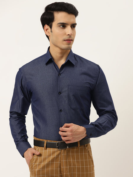 Jainish Men's Solid Formal Cotton Shirt ( SF 788Charcoal )