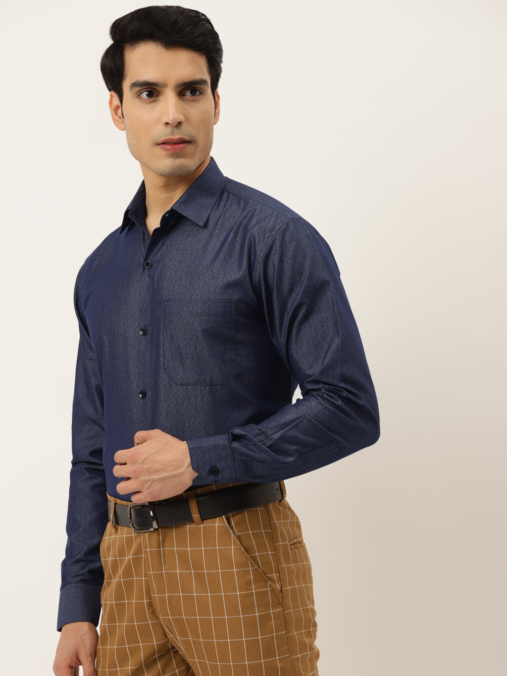 Jainish Men's Solid Formal Cotton Shirt ( SF 788Charcoal ) - Distacart