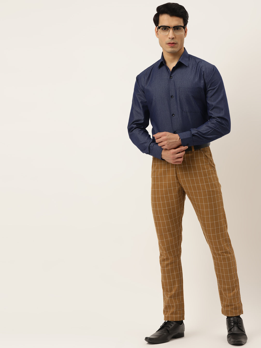 Jainish Men's Solid Formal Cotton Shirt ( SF 788Charcoal ) - Distacart