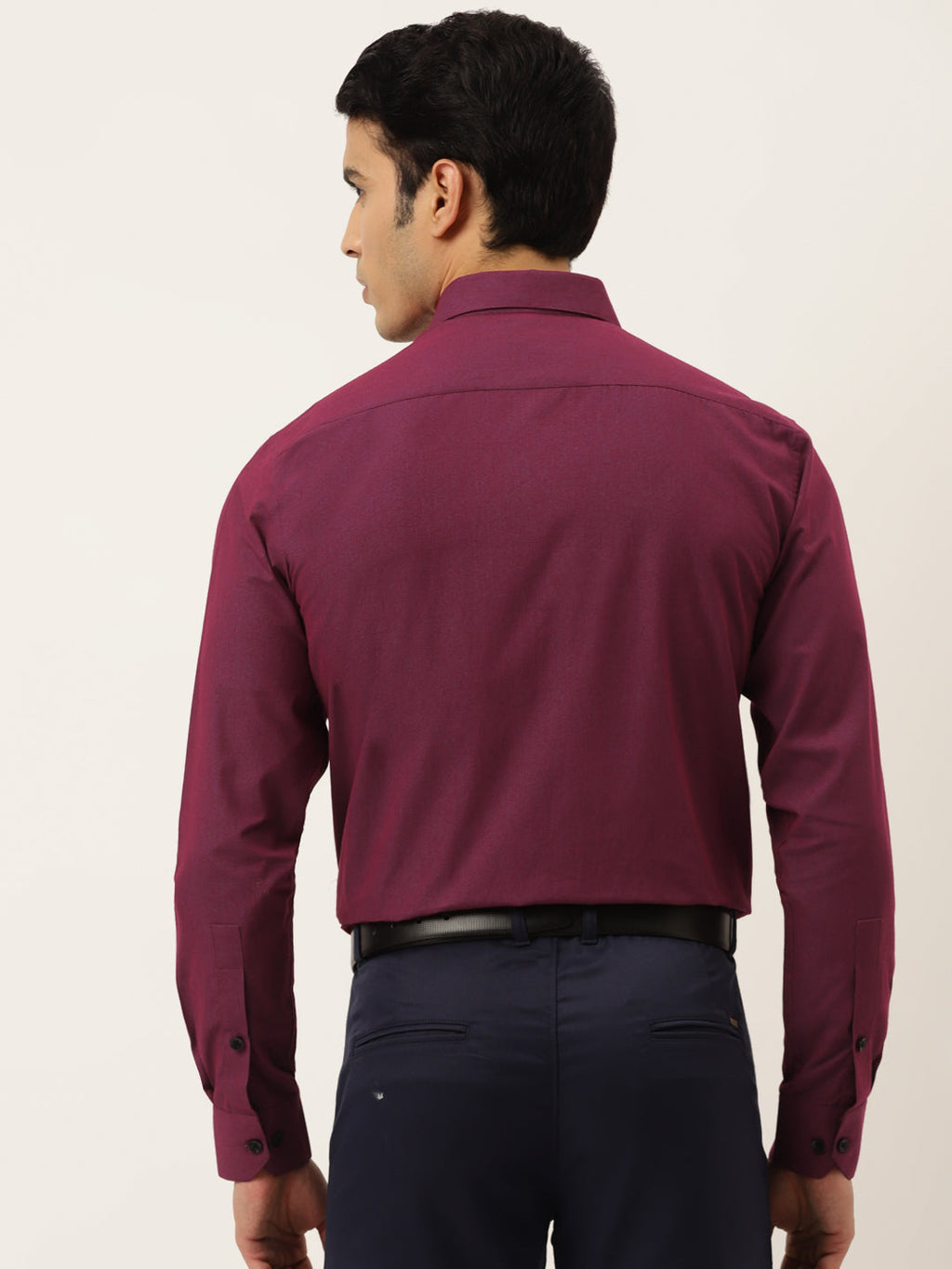 Jainish Men's Solid Formal Cotton Shirt ( SF 788Wine ) - Distacart