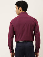 Jainish Men's Solid Formal Cotton Shirt ( SF 788Wine ) - Distacart