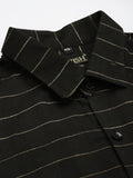 Jainish Men's Formal Cotton Horizontal Striped Shirt ( SF 790Black ) - Distacart