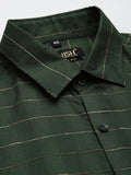 Jainish Men's Formal Cotton Horizontal Striped Shirt ( SF 790Olive ) - Distacart