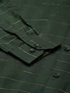 Jainish Men's Formal Cotton Horizontal Striped Shirt ( SF 790Olive ) - Distacart