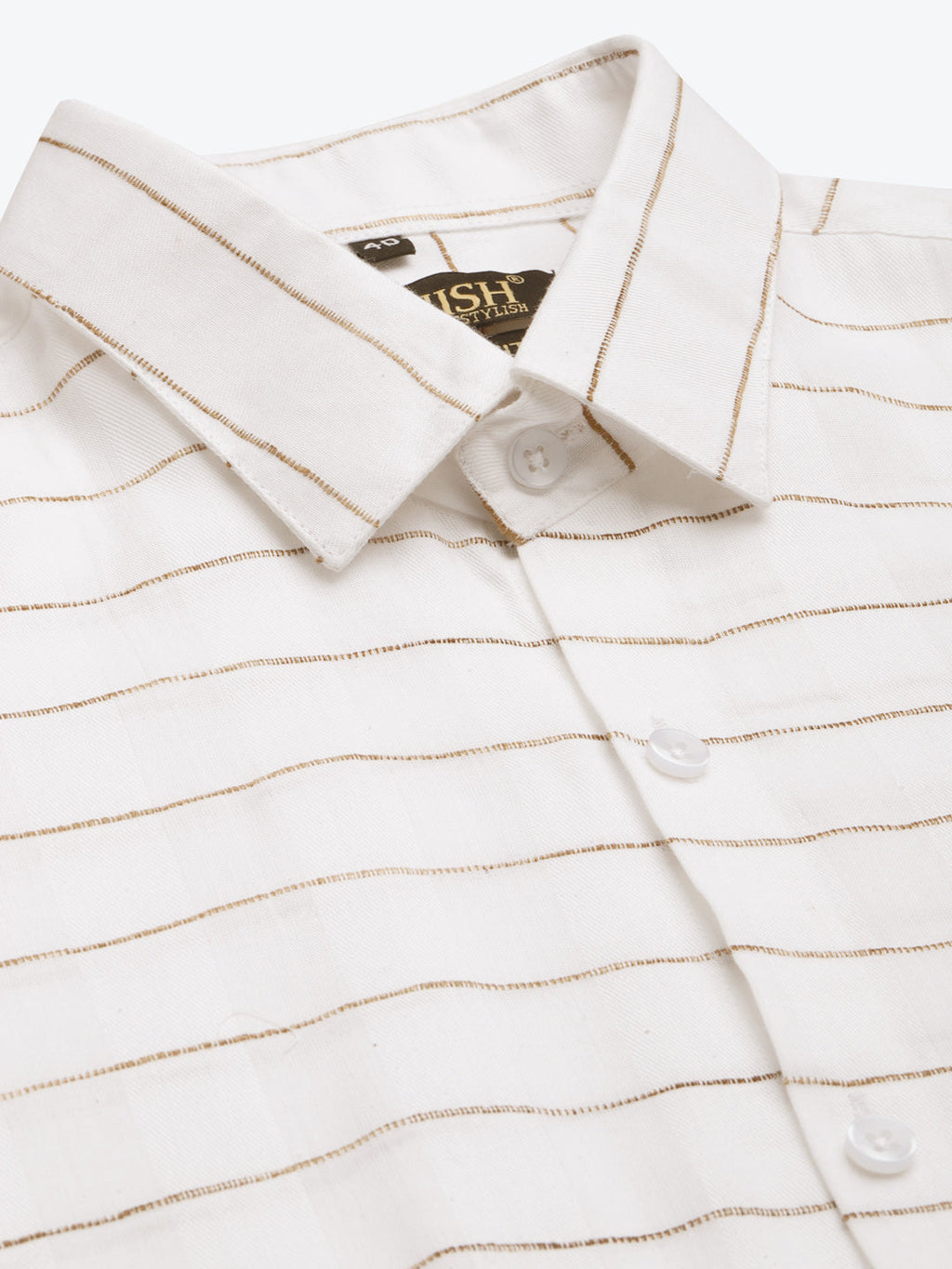 Jainish Men's Formal Cotton Horizontal Striped Shirt ( SF 790White ) - Distacart