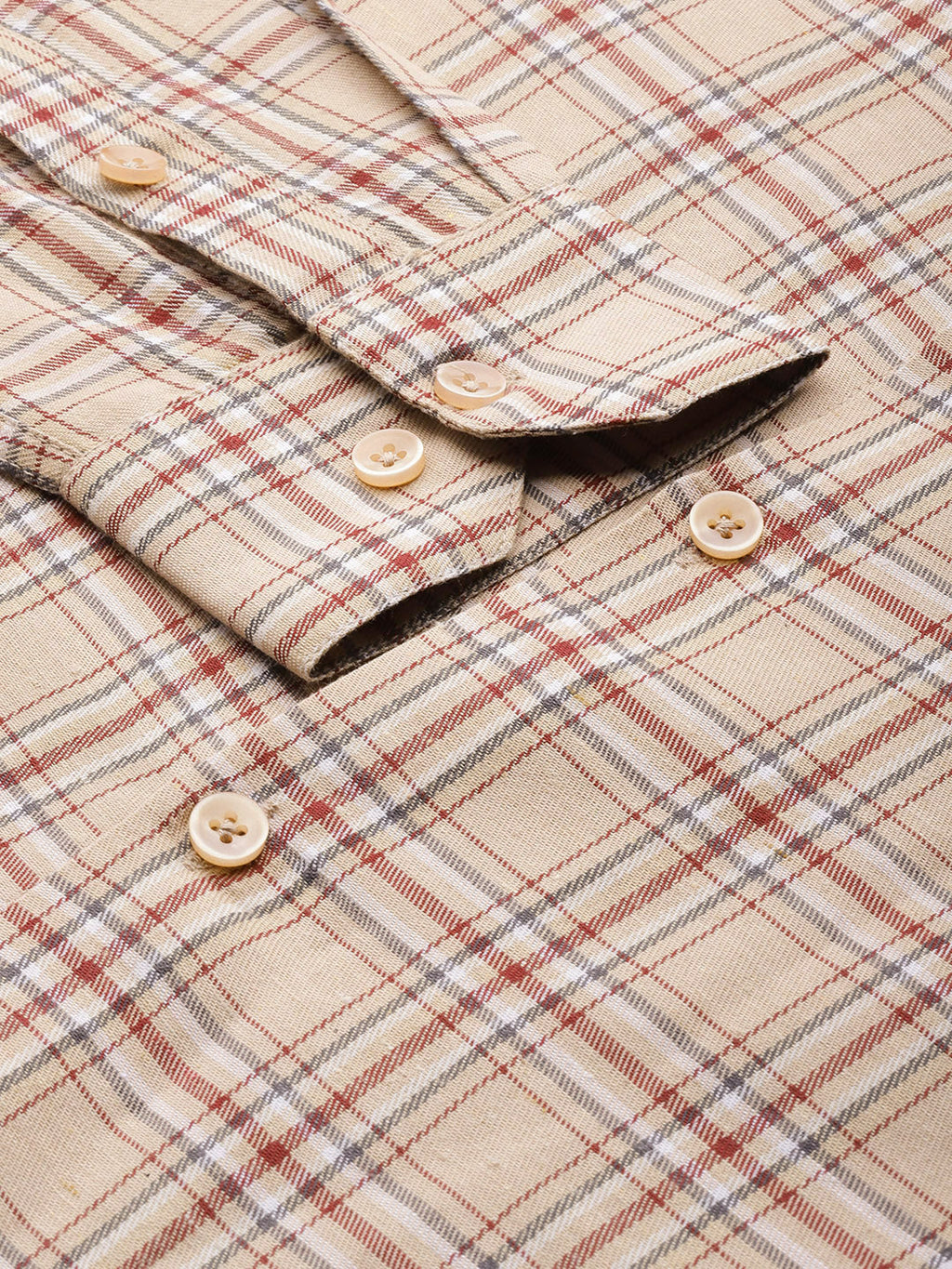 Jainish Men's Cotton Checked Formal Shirts ( SF 791Brown ) - Distacart