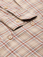 Jainish Men's Cotton Checked Formal Shirts ( SF 791Brown ) - Distacart
