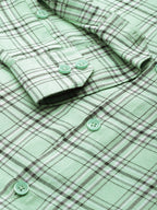 Jainish Men's Cotton Checked Formal Shirts ( SF 791Green ) - Distacart