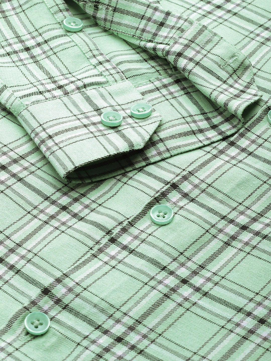 Jainish Men's Cotton Checked Formal Shirts ( SF 791Green ) - Distacart