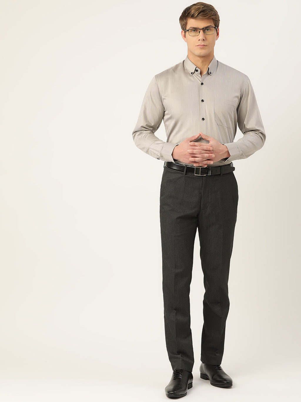 Jainish Men's Solid Formal Cotton Shirt ( SF 792Steel-Grey ) - Distacart