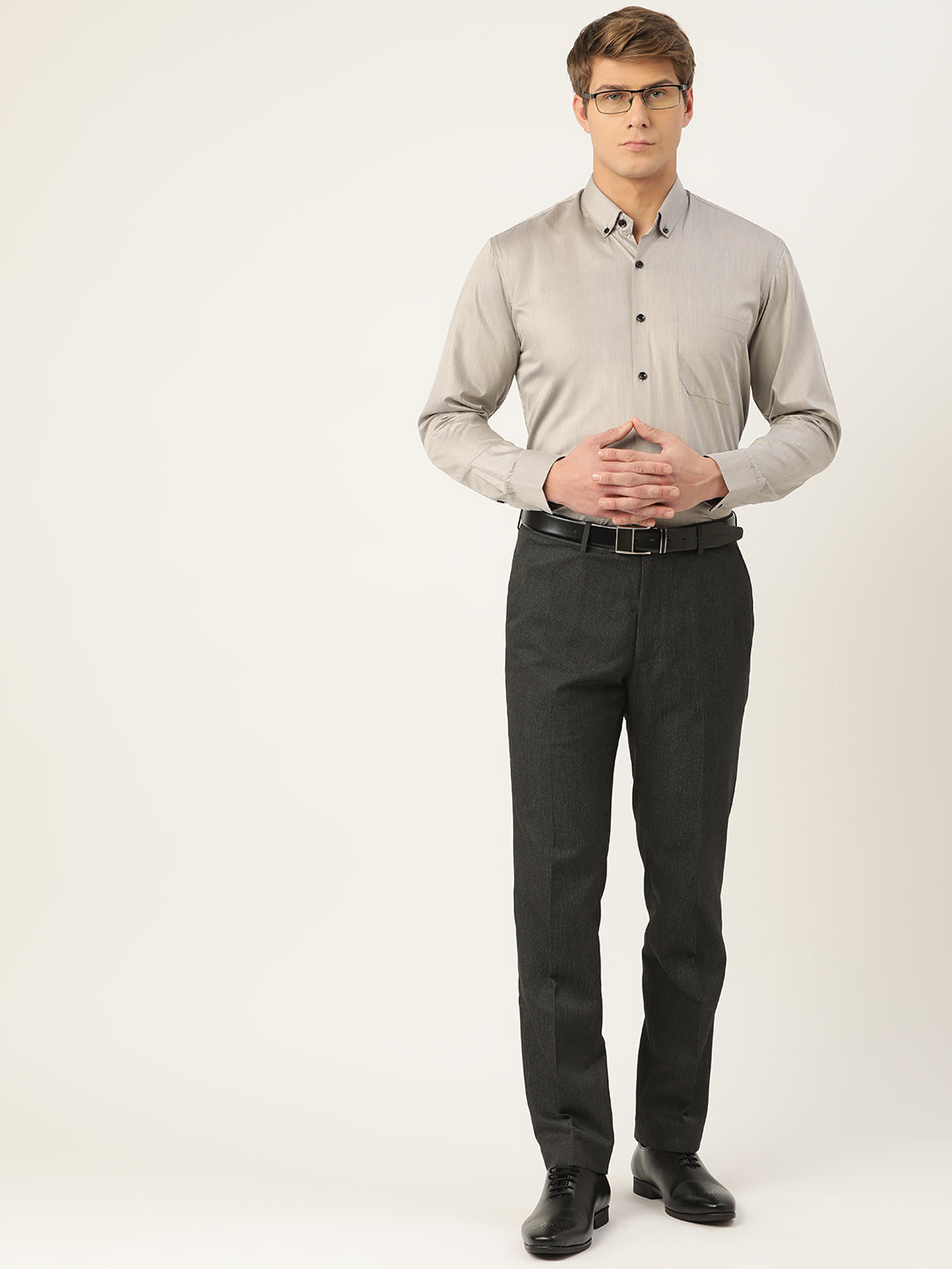 Jainish Men's Solid Formal Cotton Shirt ( SF 792Steel-Grey ) - Distacart