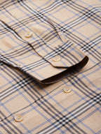 Jainish Men's Cotton Checked Formal Shirts ( SF 793Brown ) - Distacart