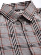 Jainish Men's Cotton Checked Formal Shirts ( SF 793Grey ) - Distacart