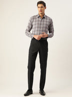 Jainish Men's Cotton Checked Formal Shirts ( SF 793Grey ) - Distacart