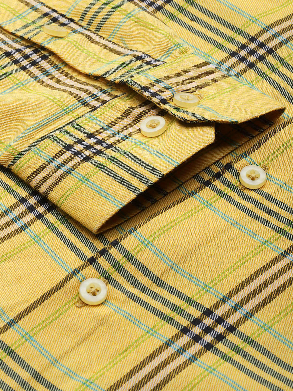 Jainish Men's Cotton Checked Formal Shirts ( SF 793Yellow ) - Distacart