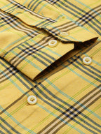 Jainish Men's Cotton Checked Formal Shirts ( SF 793Yellow ) - Distacart