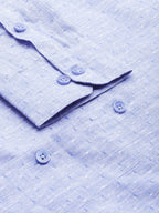 Jainish Men's Linen Cotton Polka Dots Formal Shirts ( SF 794Blue ) - Distacart