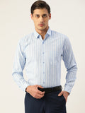 Jainish Men's Cotton Striped Formal Shirts ( SF 795Light-Blue ) - Distacart